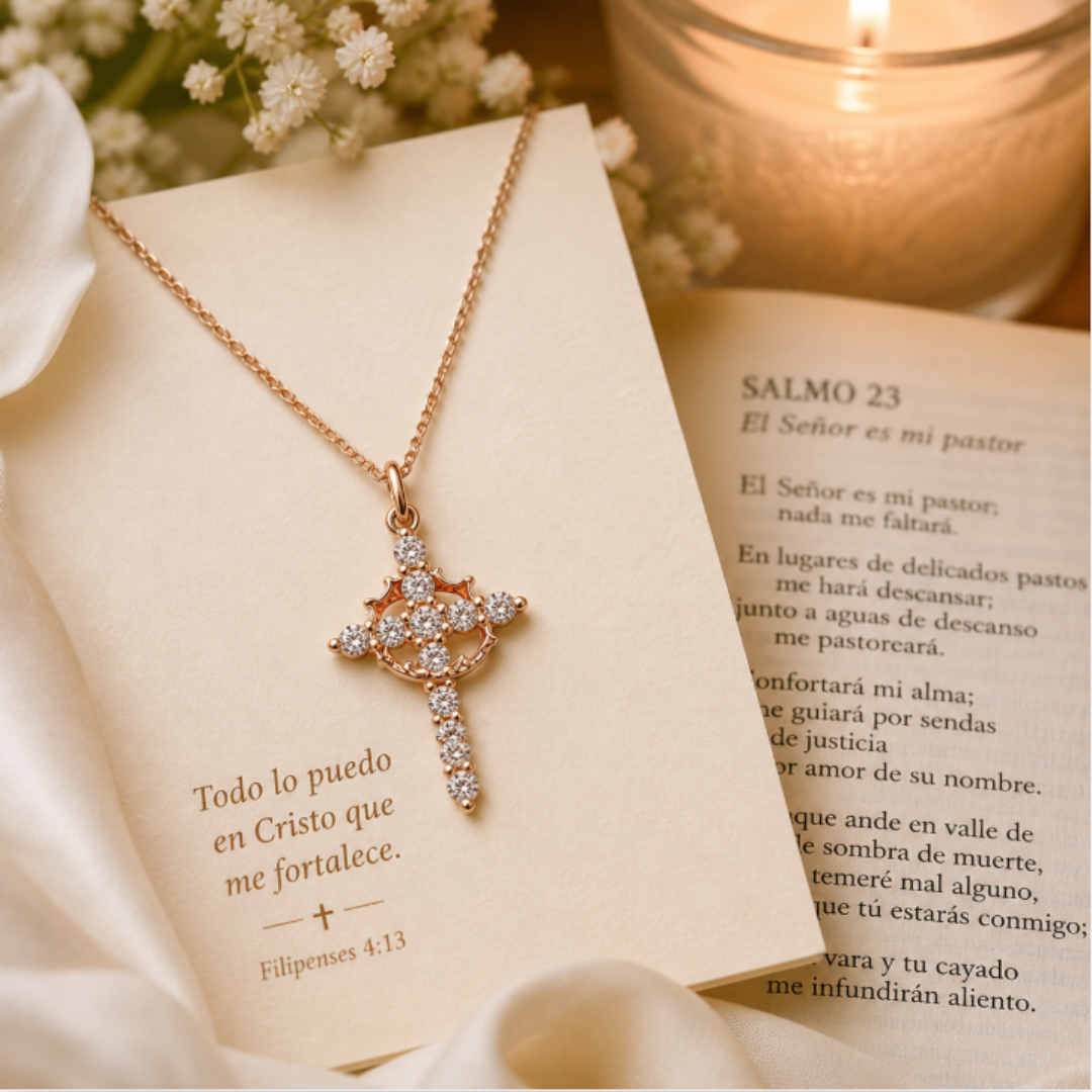Collar con cruz cristiana